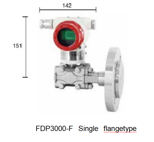 Dimensions Of FDP3000-F Single Flange Type Smart Pressure Transmitters